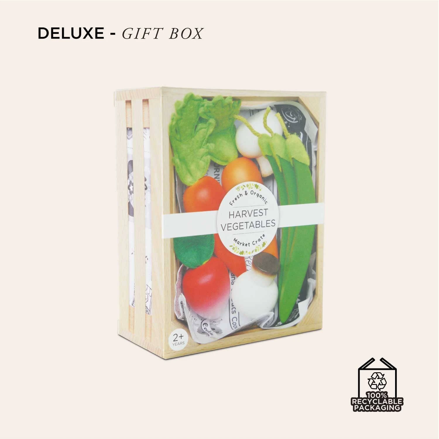 Harvest Vegetables Wooden Market Crate - Image 4