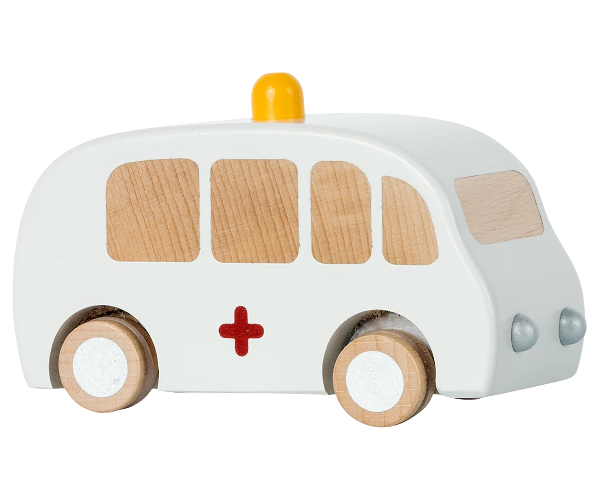 Maileg Pull-Back Wooden Ambulance - Image 5