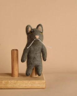 Felt Gray Cat Finger Puppet