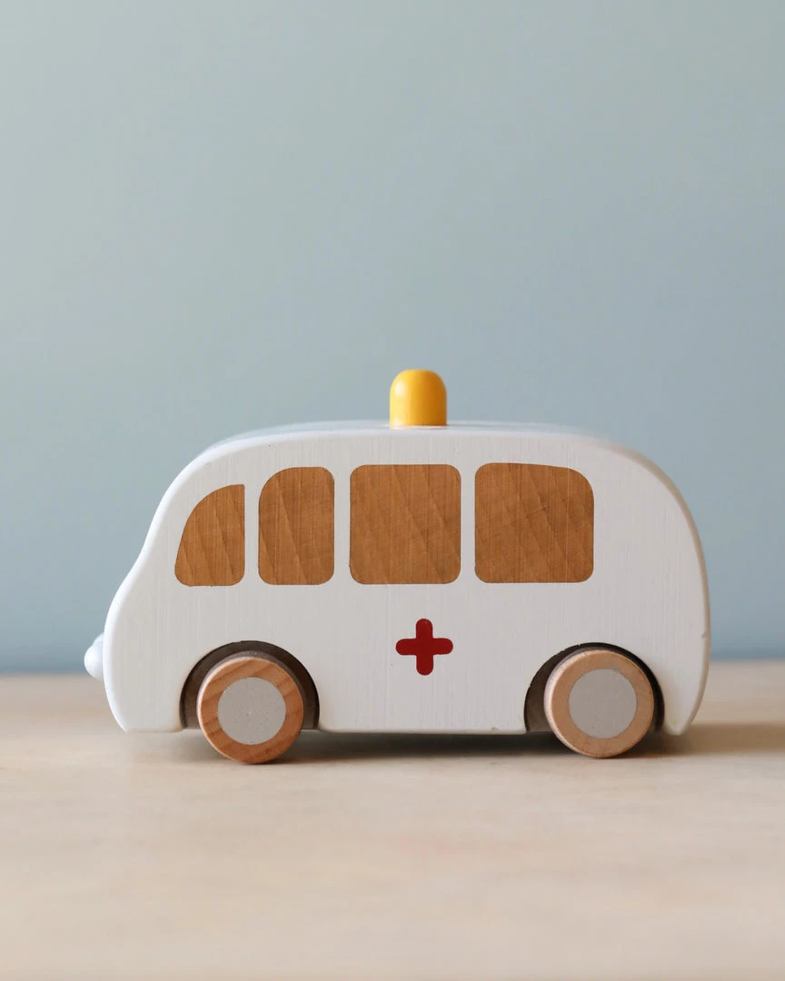 Maileg Pull-Back Wooden Ambulance - Image 2