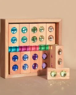Bauspiel Gem Blocks With Pastel Lucent Cubes (45 Pieces)