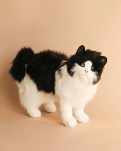 Hansa Black & White Cat Stuffed Animal