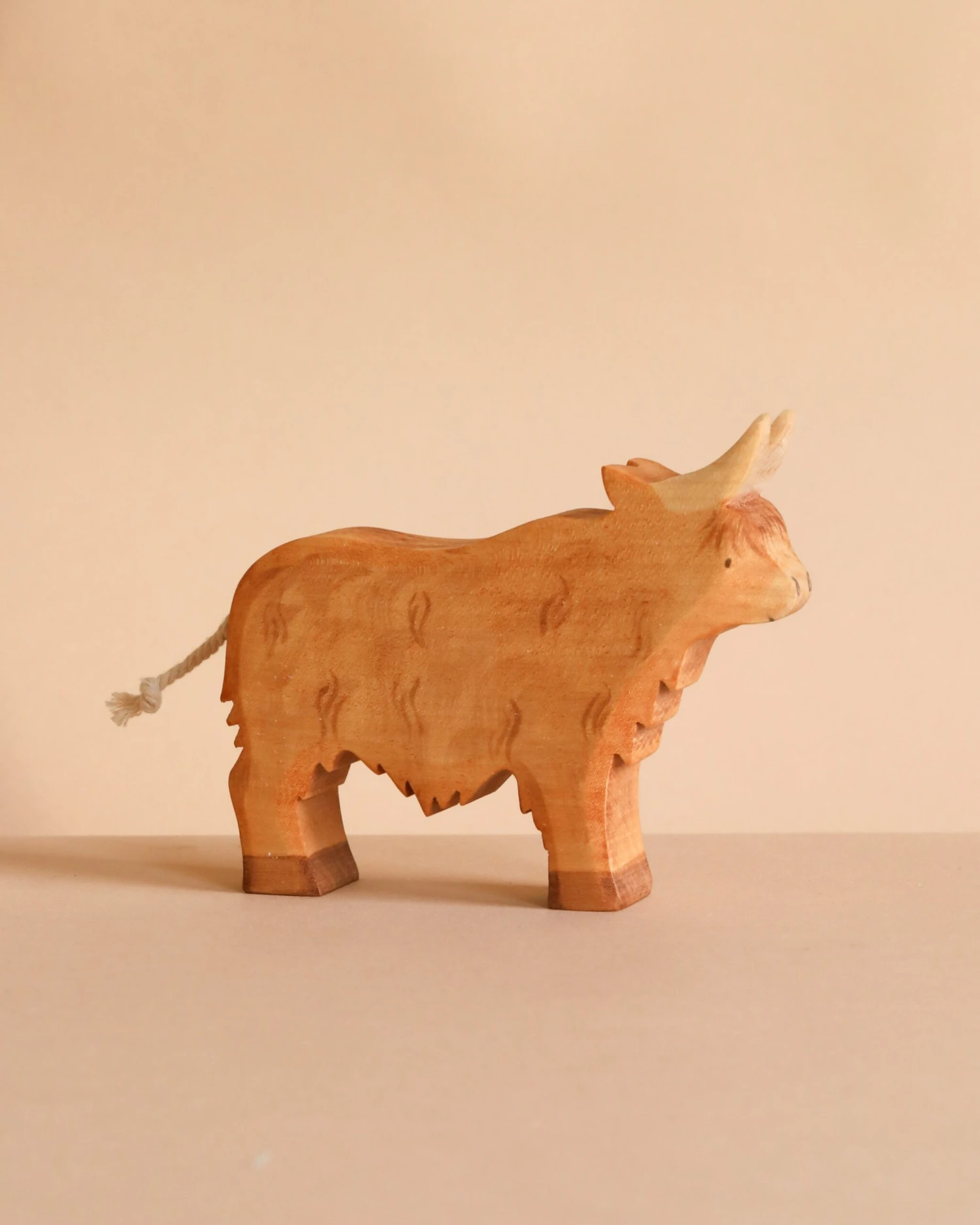 Handmade Wooden Highland Cow By Eric & Albert