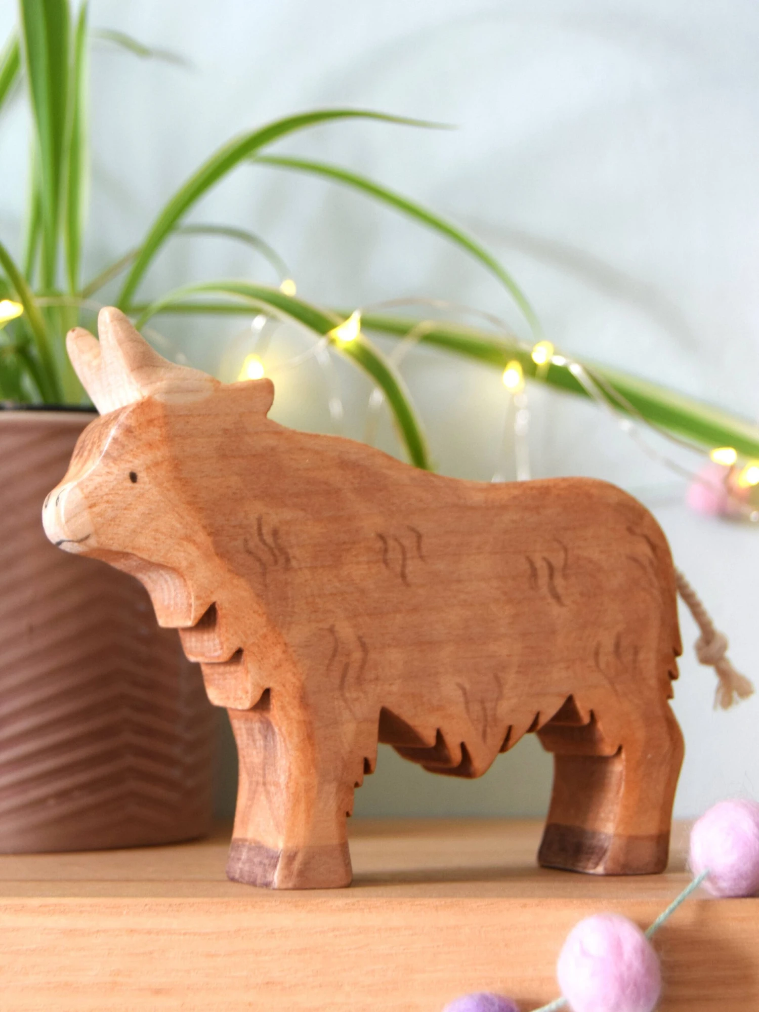 Handmade Wooden Highland Cow By Eric & Albert - Image 2