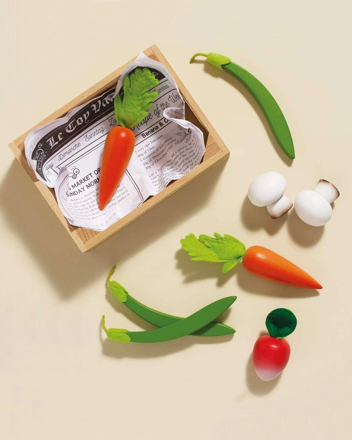 Harvest Vegetables Wooden Market Crate