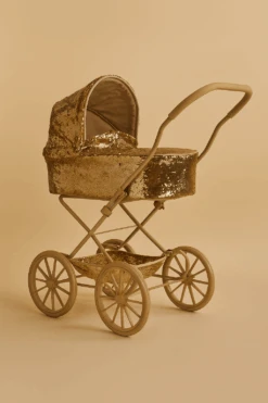 Konges Sløjd Konges Sloejd Sparkly Sequin Doll Pram - Golden Cherry